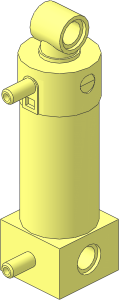 Technic Pneumatic Cylinder  2 x  2 x  5 with 2 Ports (Retracted)