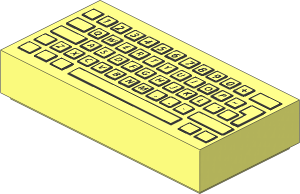 Tile  1 x  2 with 56-Key 'QWERTYUIOP' Keyboard Pattern
