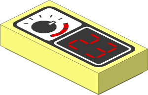Tile  1 x  2 with Gauge and "23" Pattern