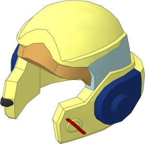 Minifig Helmet SW Rebel with Dark Tan, Sand Blue and Dark Blue Pattern