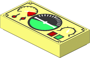 Tile  1 x  2 with Avionics Black and Green Pattern
