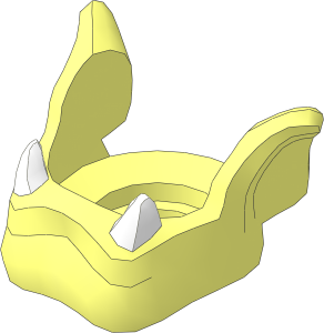 Minifig Large Lower Jaw with White Canines and Pointed Ears Pattern