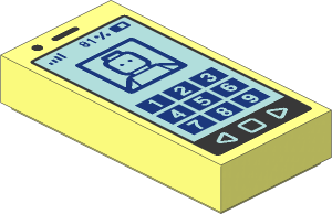 Tile  1 x  2 with Cell Phone with Face and  9 Buttons Pattern