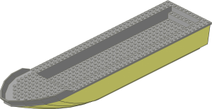 Boat Hull Floating 51 x 12 with Light Bluish Grey Top