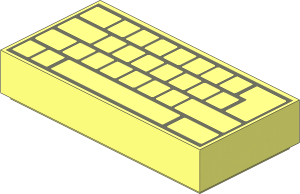 Tile  1 x  2 with Dark Bluish Grey Computer Keyboard Pattern