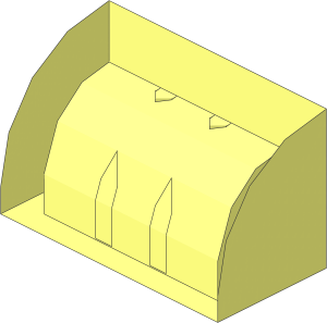 ~Brick  1 x  2 with Curved Top without Understud without Face