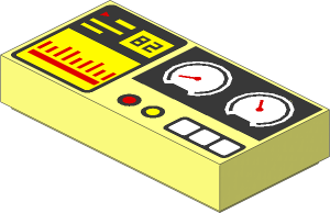 Tile  1 x  2 with Gauges, "82" and Buttons Pattern