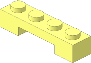 Plate  1 x  4 x  0.667 with  1 x  2 Bottom Cutout