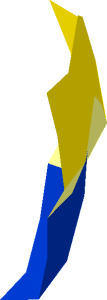 ~Minifig Arm Bird Wing with Yellow And Blue Feathers Pattern - Half