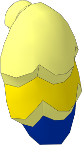 Minifig Arm Bird Wing with Yellow and Blue Feathers Pattern