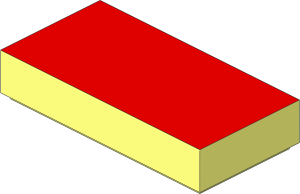 Tile  1 x  2 with Red Top Pattern