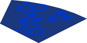 ~Electric Brick  4 x  4 x  0.667 Round - Top with  2 Studs - Top Hexagons