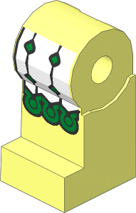 Minifig Leg Right with White Surcoat Ends, Gold Scalloped Edges, Diamonds and Horseshoe Pattern