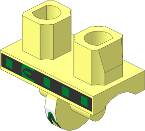 Minifig Hips Black Belt with Buckle Pattern