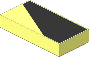 Tile  1 x  2 with Black Top without Lower-Left Corner Pattern