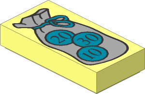 Tile  1 x  2 with Bag and Coins Pattern