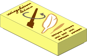 Tile  1 x  2 with "Wingardium Leviosa", Wand, Feather and Text Pattern