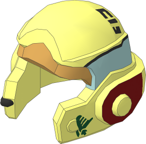 Minifig Helmet SW Rebel with Dark Tan, Sand Blue and Dark Red Pattern