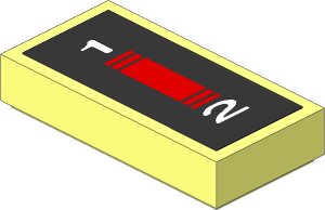 Tile  1 x  2 with Technic Supercar Gearbox 1&2 Black Sticker