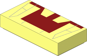 Tile  1 x  2 with SW Mini Jedi Starfighter Pattern