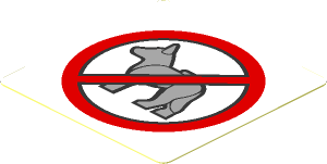 Sticker  1.8 x  1.8 with Dog Prohibited Sign on White Background