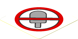 Sticker  1.8 x  1.8 with Popsicle Prohibited Sign on White Background