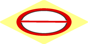 ~Sticker  1.8 x  1.8 with Prohibited Sign without Symbol Surface