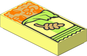 Tile  1 x  2 with Granola Bar in Lime Wrapping Pattern