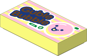 Tile  1 x  2 with "Guble Bubble" and Number "8" Pattern