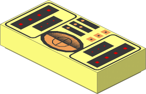 Tile  1 x  2 with SW Jedi Starfighter Controls Pattern