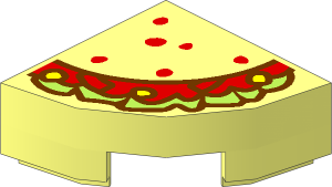 Tile  1 x  1 Corner Round with Taco Pattern