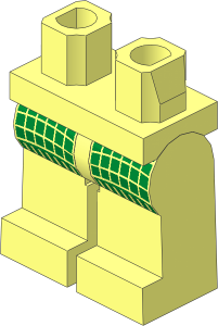 Minifig Hips and Legs with Golden Samurai Leg Armour Pattern