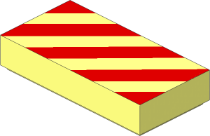Tile  1 x  2 with Diagonal Red Stripes Pattern