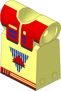 Technic Action Figure Torso with Red Chest and Triangle Pattern