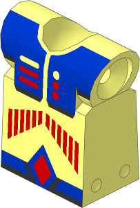 Technic Action Figure Torso with Blue Chest and Belt Pattern