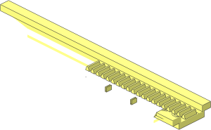 ~Track with Gear Rack Straight  3 x 16 Half