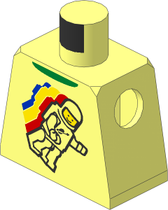 Minifig Torso with Classic Space Minifigure Floating Pattern