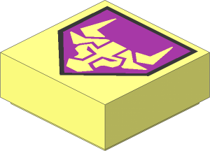 Tile  1 x  1 with Stylized Bull Head Pattern