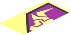 ~Tile  1 x  1 with Stylized Bull Head Pattern - Half