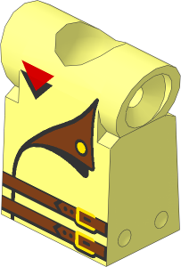 Technic Action Figure Torso with Fabuland Brown Belts and Red Triangle Pattern
