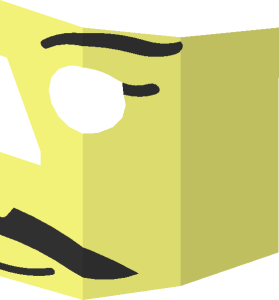 ~Technic Action Figure Head with Mustache Pattern - Half
