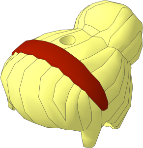 Figure Friends Hair with Top Knot Bun and Yellowish Green Hair Band Pattern