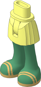 Figure Friends Hips and Legs with Short Skirt with Medium Brown Legs and Tan Double Foot Straps Sandals Pattern