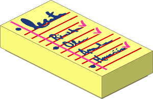 Tile  1 x  2 with Notepad, Writing and Checkmarks Pattern