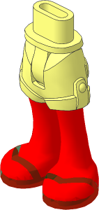 Figure Friends Hips and Legs with Nougat Legs and Bright Light Yellow V-shaped Straps Sandals Pattern