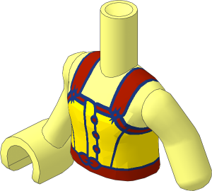 Figure Friends Girl Torso with Left Limb Reduction with Medium Lavender Tank Top with Yellowish Green Straps and Belt Pattern