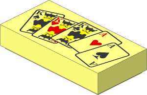 Tile  1 x  2 with Playing Cards Pattern