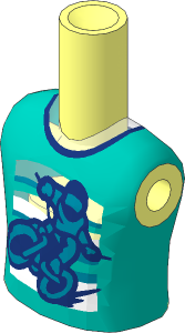 Figure Friends Boy Torso with Dark Turquoise Shirt with Bright Light Orange Collar and Reddish Orange Motorcycle Pattern