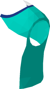 ~Figure Friends Boy Torso with Dark Turquoise Shirt with Bright Light Orange Collar Side Pattern