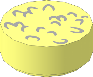 Tile  1 x  1 Round with Rice Grains Pattern